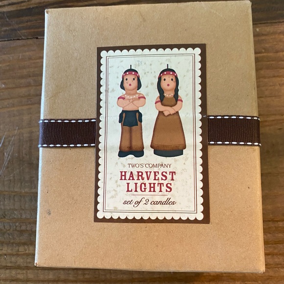 Two's Company Harvest Lights Candle Set Fall Thanksgiving - Picture 1 of 6